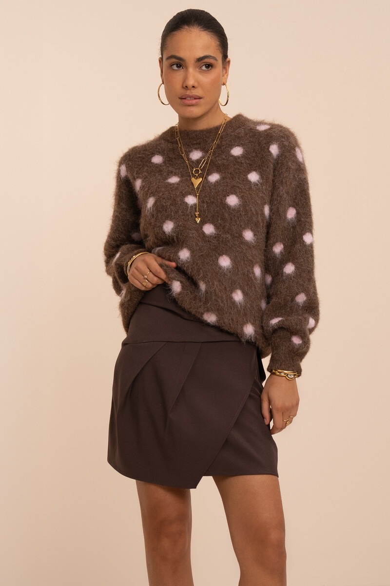 Brown skirt with wrap and bow | My Jewellery