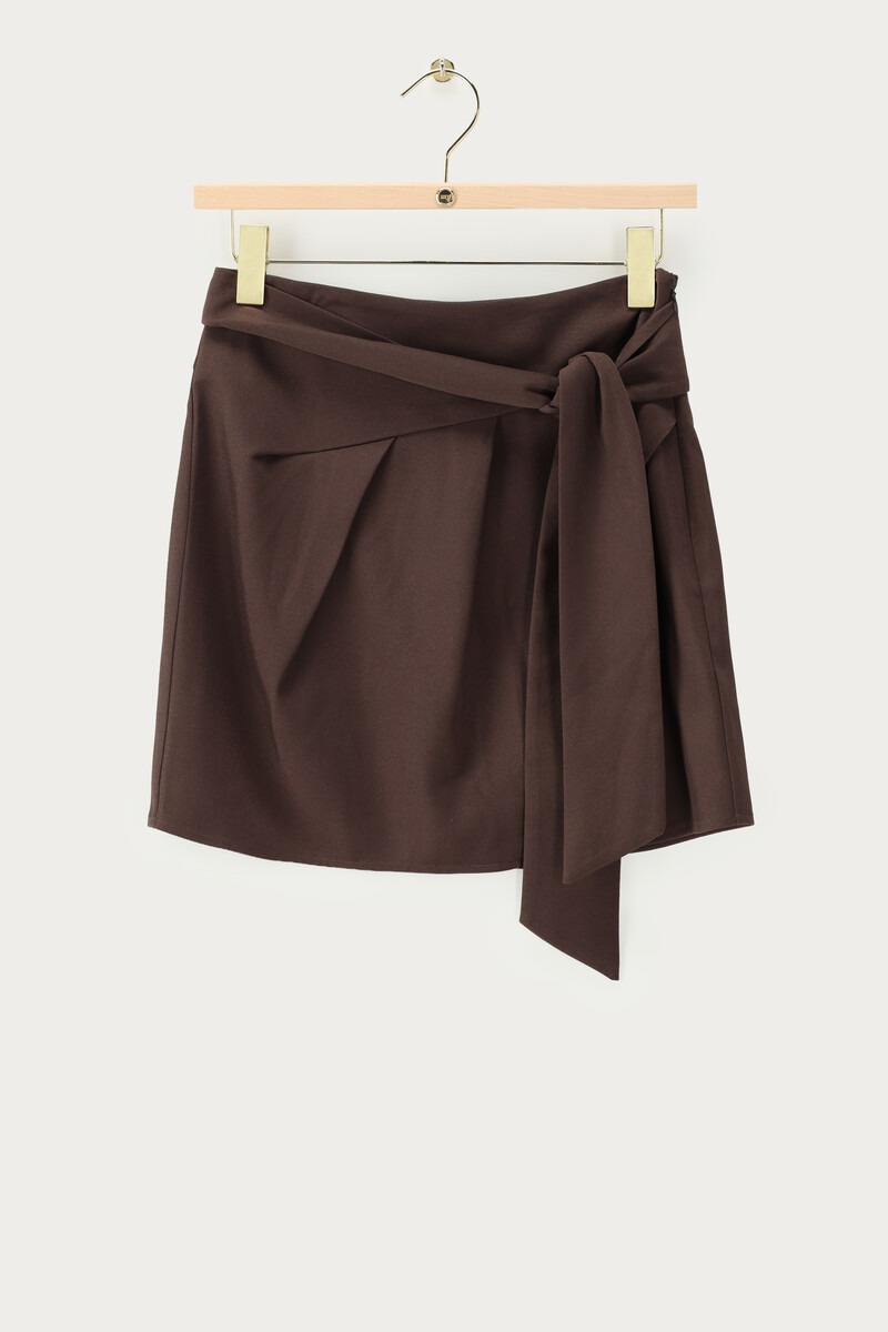 Brown skirt with wrap and bow | My Jewellery