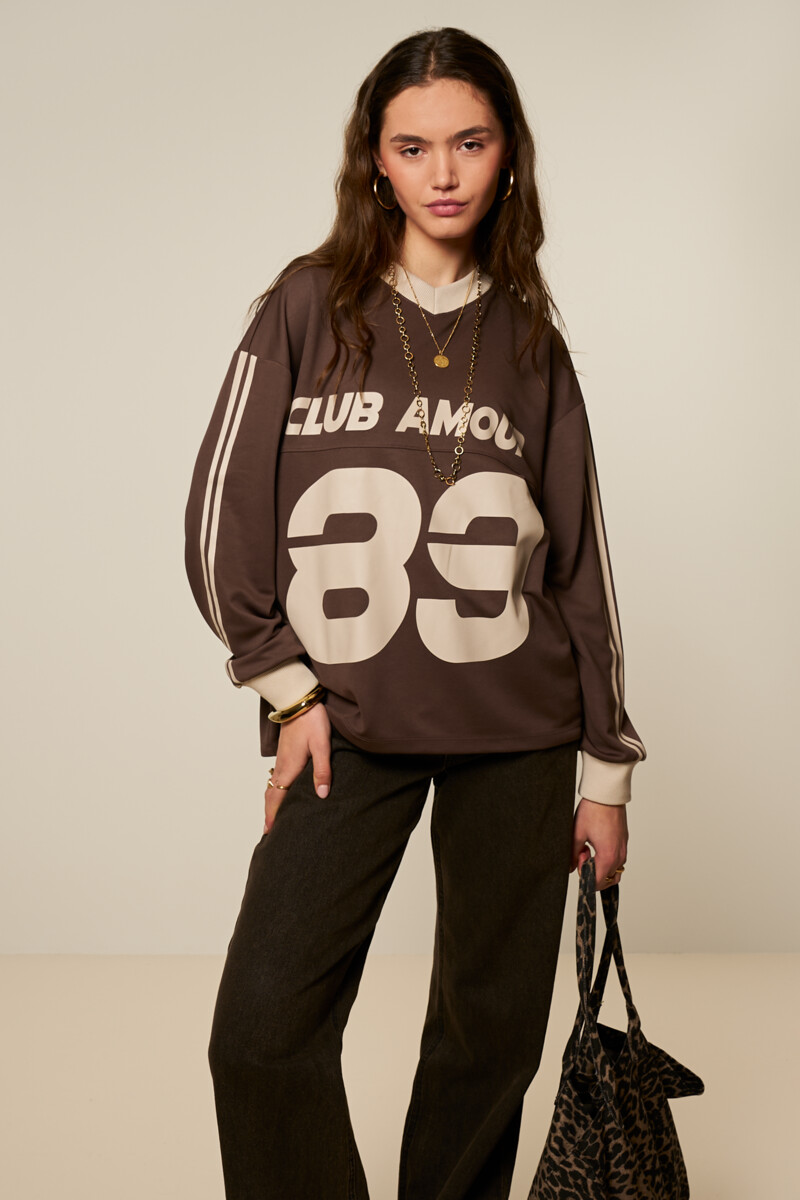 Brown sporty top "Club amour 89" | My Jewellery