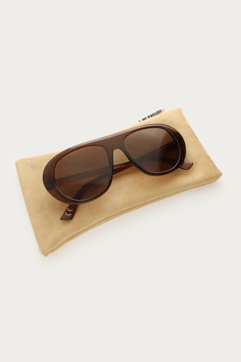 Brown statement aviator sunglasses | My Jewellery