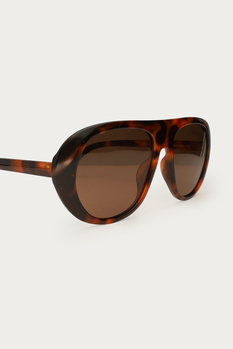 Brown statement aviator sunglasses with print | My Jewellery