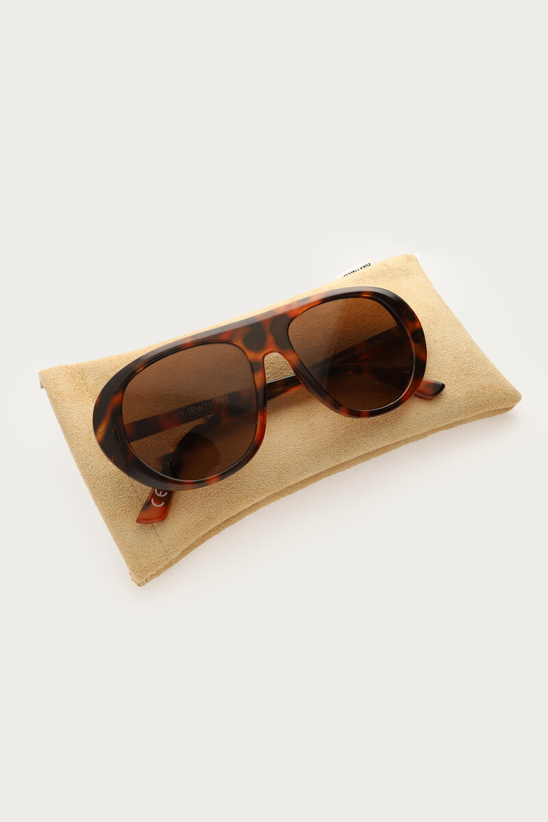 Brown statement aviator sunglasses with print | My Jewellery