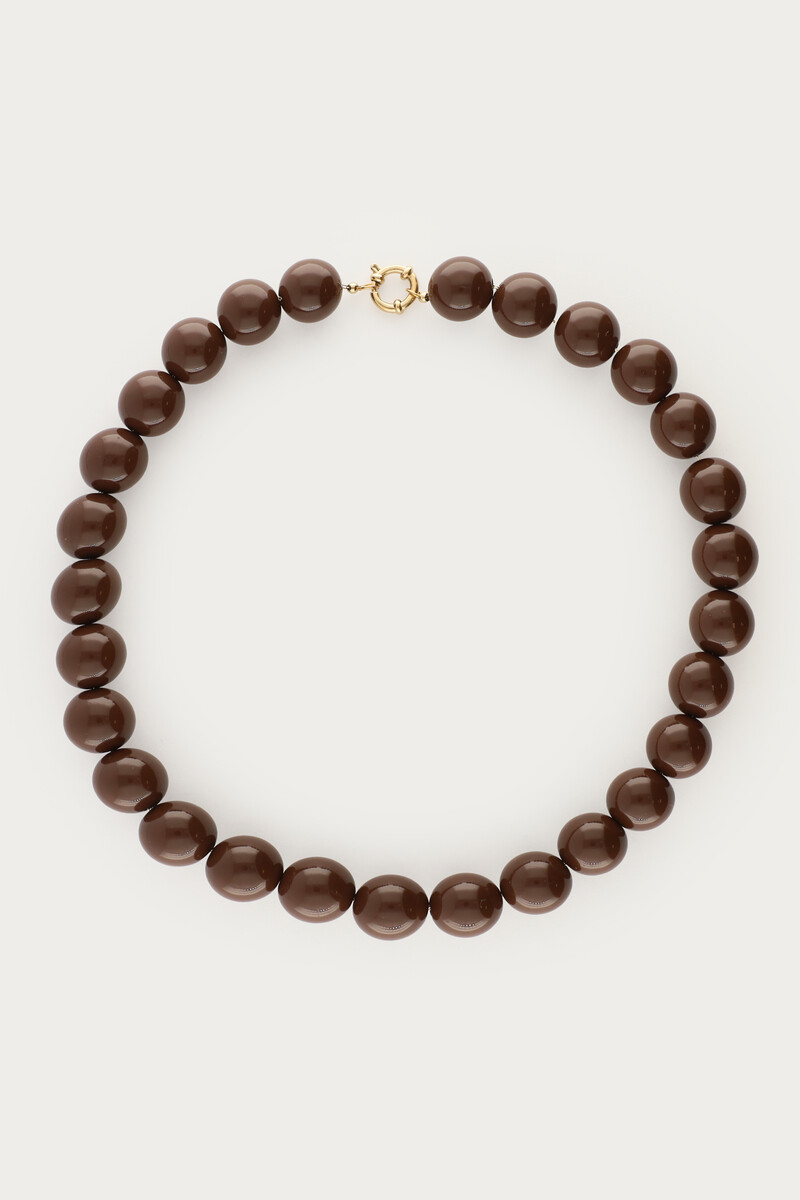 Brown statement necklace with round beads | My Jewellery