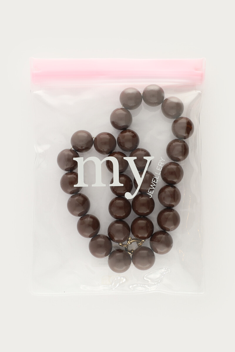 Brown statement necklace with round beads | My Jewellery