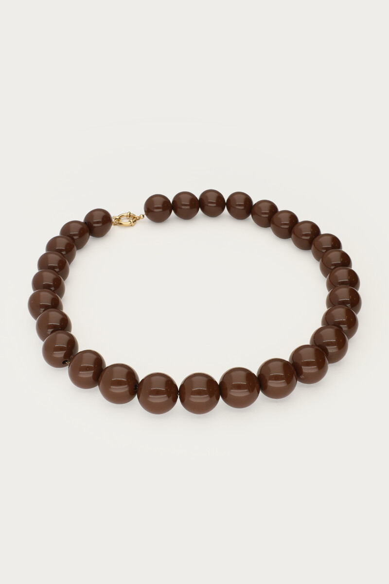 Brown statement necklace with round beads | My Jewellery
