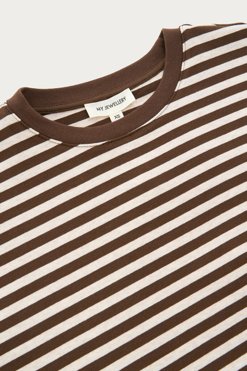 Brown striped T-shirt with long sleeves | My Jewellery