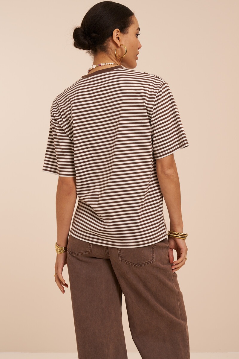 Brown striped T-shirt "Soleil" | My Jewellery