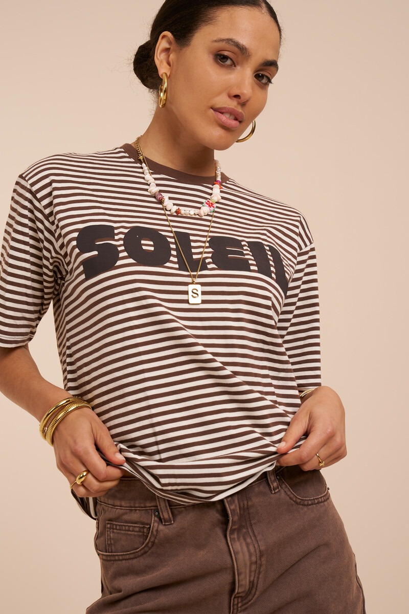 Brown striped T-shirt "Soleil" | My Jewellery