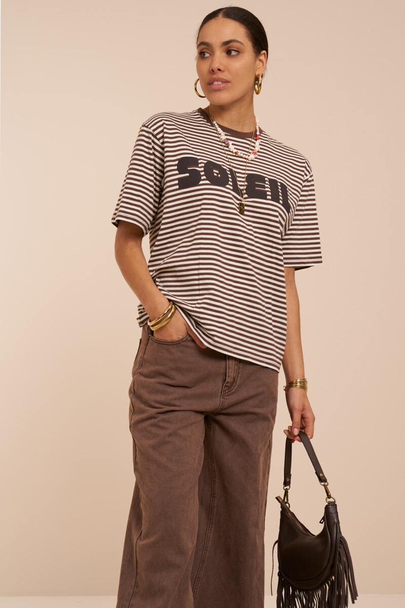 Brown striped T-shirt "Soleil" | My Jewellery