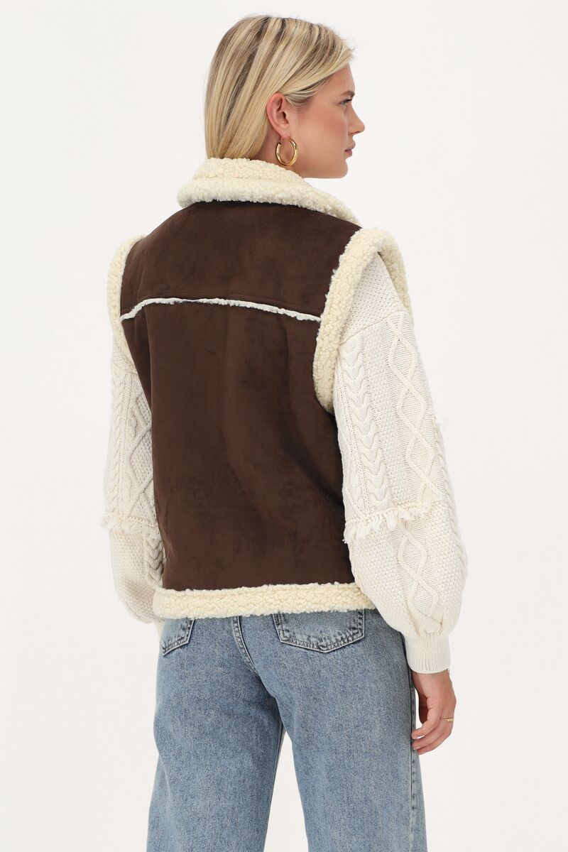 brown suede teddy gilet | My Jewellery