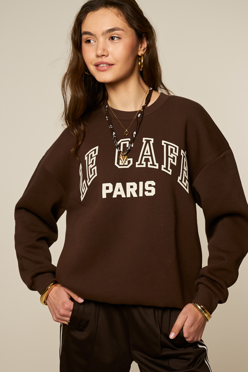 Brown sweater "Le cafe Paris" | My Jewellery