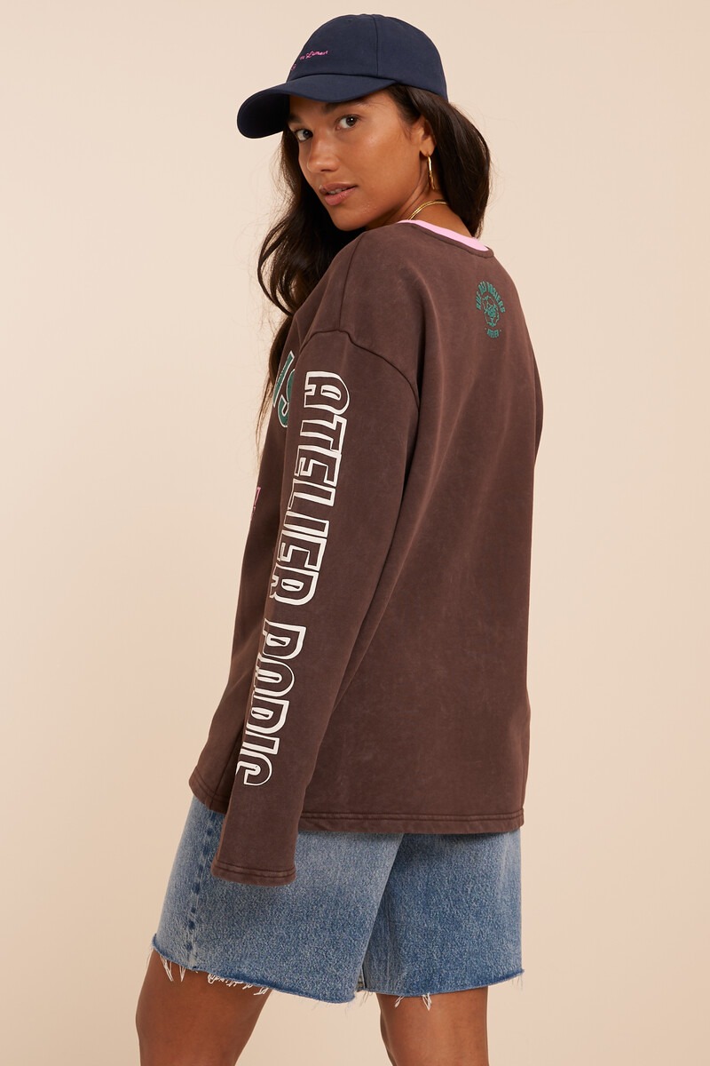 Brown sweater with print 'Le Marais' | My Jewellery