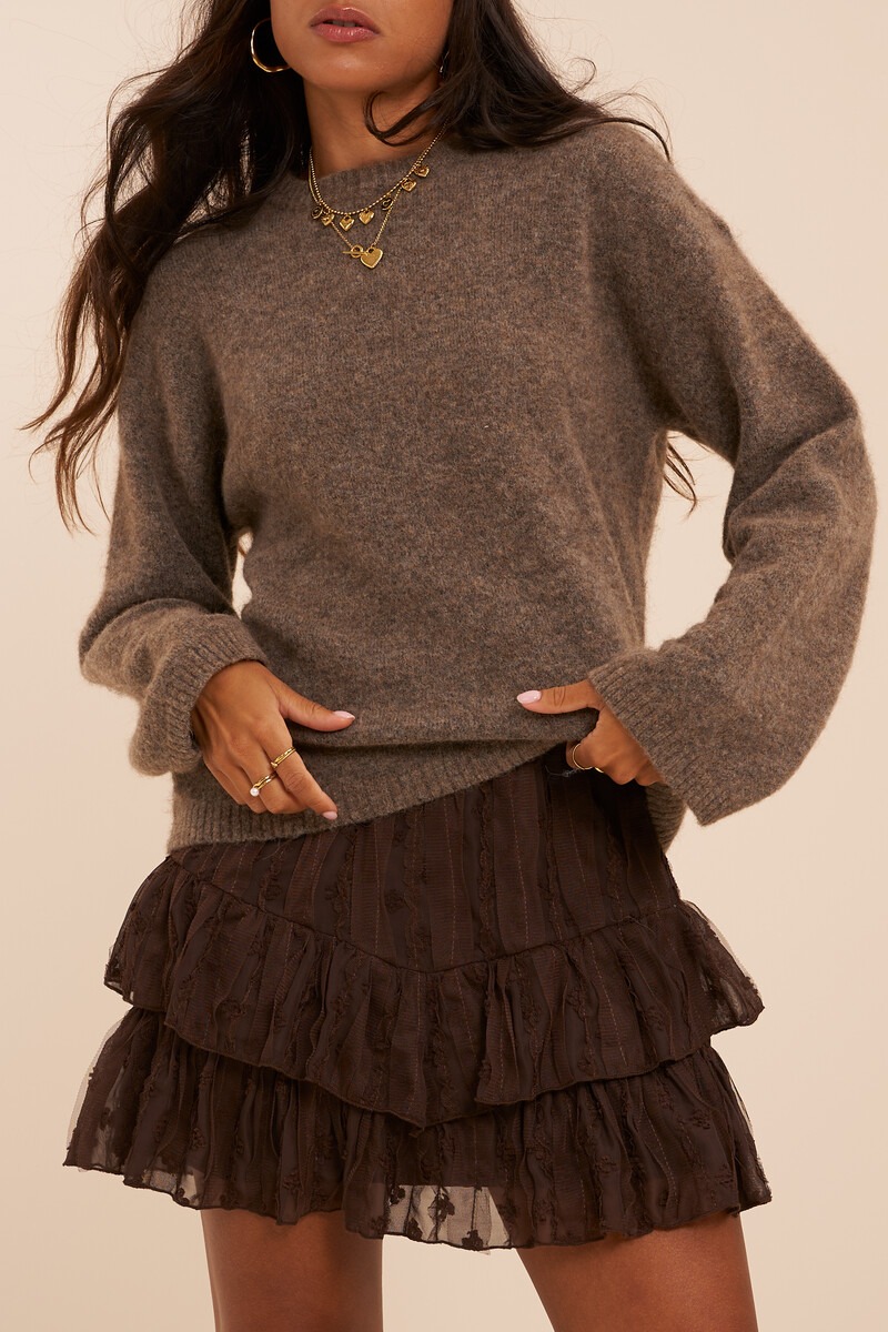 Brown sweater with round neck | My Jewellery
