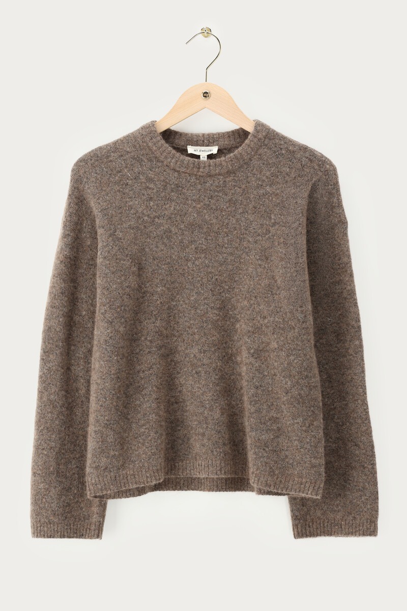 Brown sweater with round neck | My Jewellery