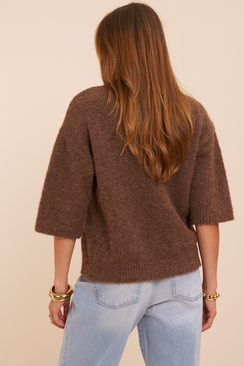 Brown short-sleeved sweater | My Jewellery