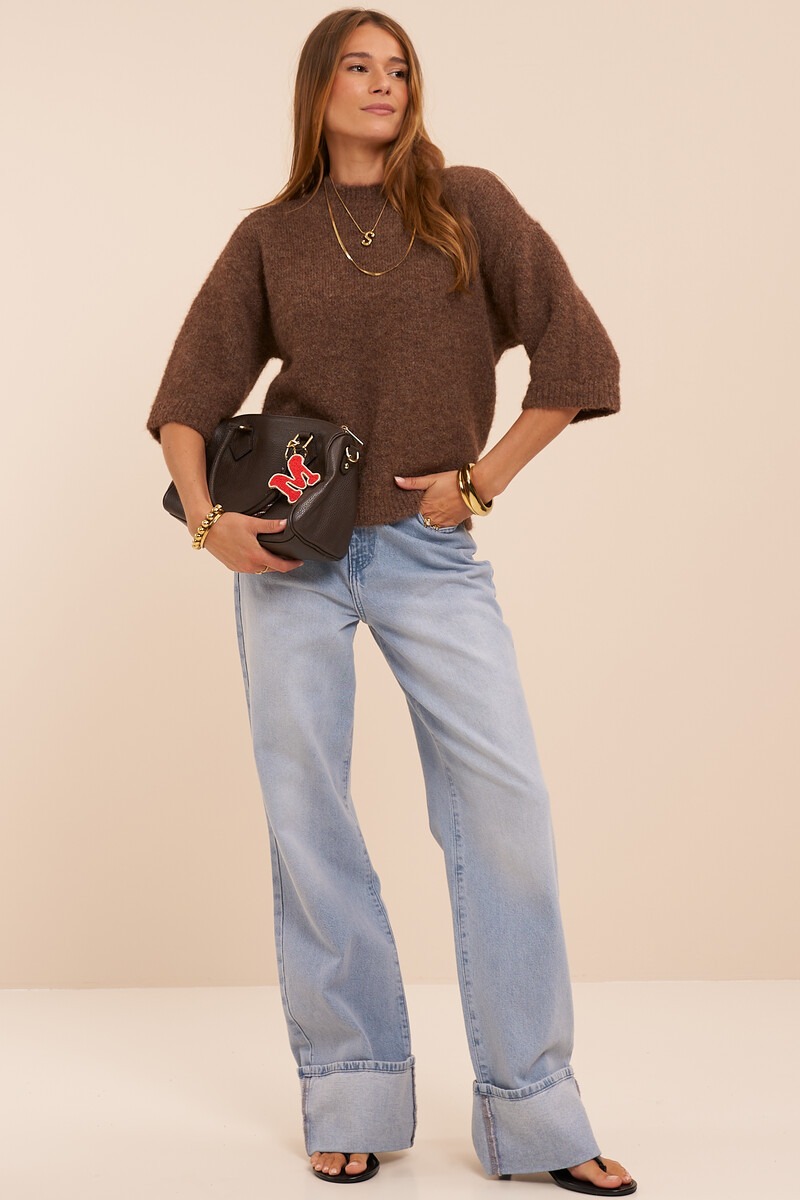 Brown short-sleeved sweater | My Jewellery