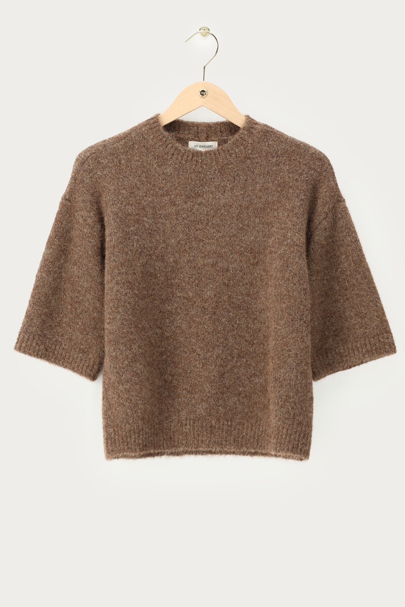 Brown short-sleeved sweater | My Jewellery