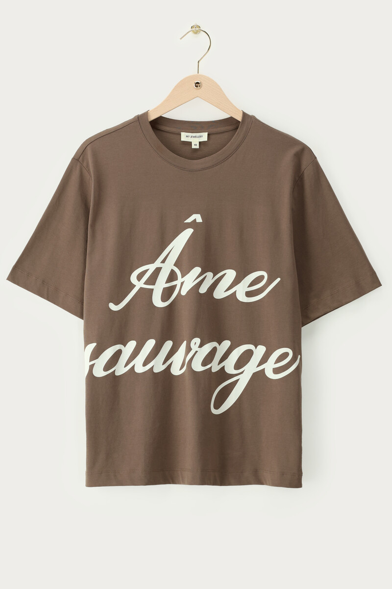 Brown T-shirt "Âme sauvage" | My Jewellery