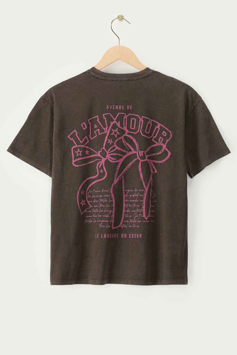 Brown T-shirt "Avenue de L'amour" | My Jewellery