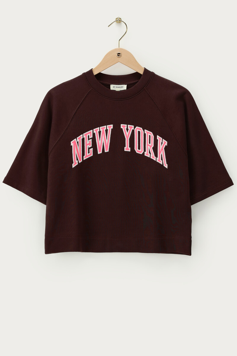 Brown T-shirt "New York" | My Jewellery