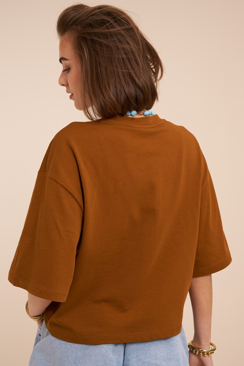 Brown T-shirt ''Hola paraiso'' | My Jewellery