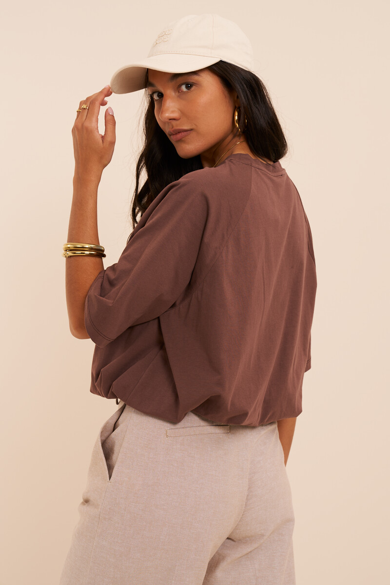Brown T-shirt in balloon look | My Jewellery