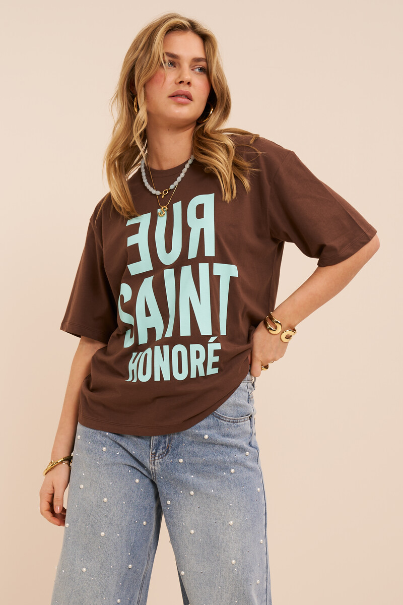 Brown T-shirt "RUE SAINT HONORÉ" | My Jewellery