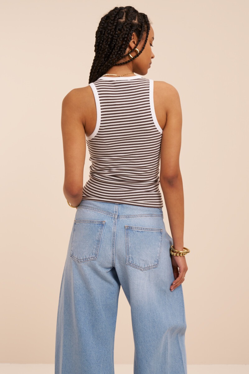 Brown tank top with stripes | My Jewellery