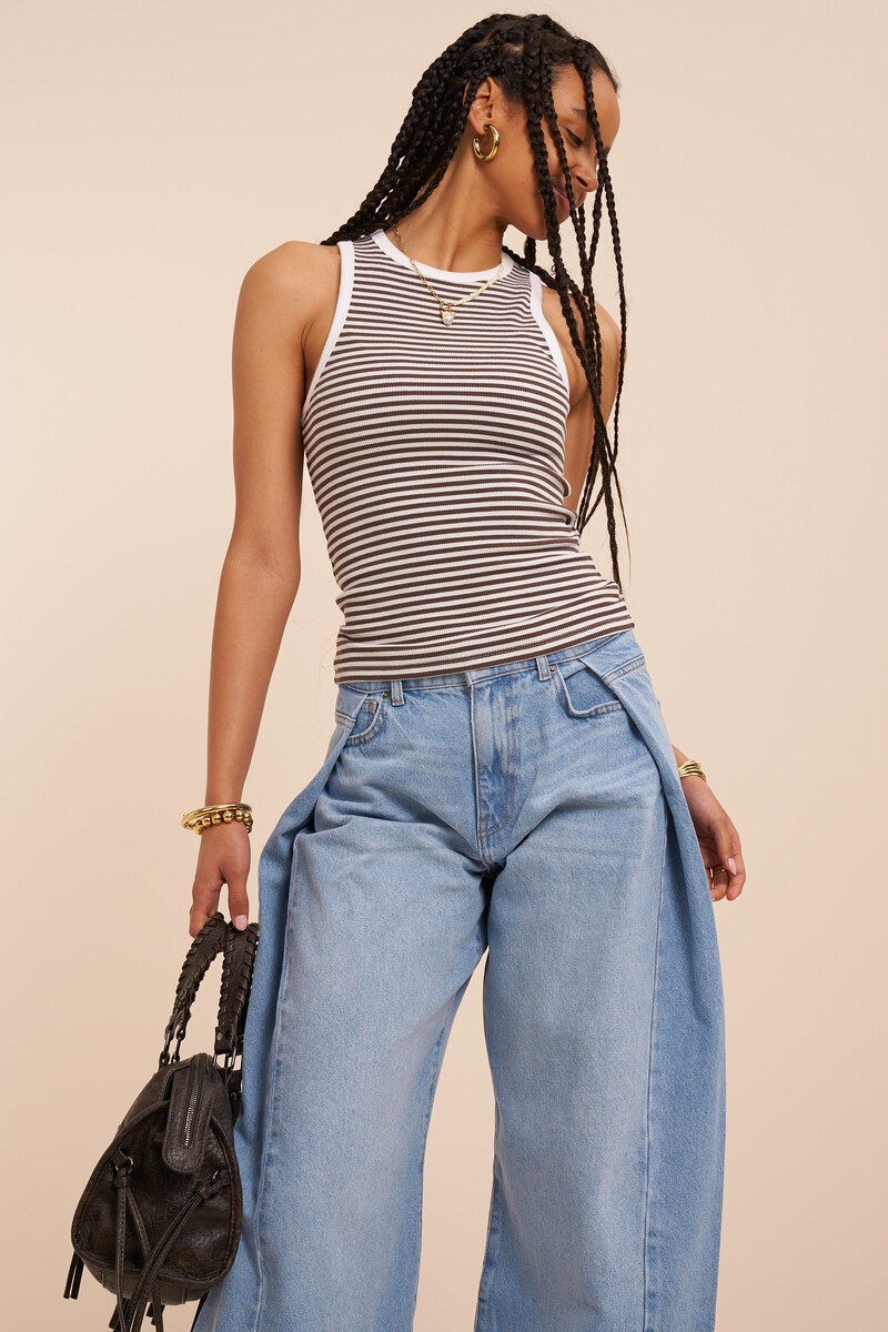 Brown tank top with stripes | My Jewellery