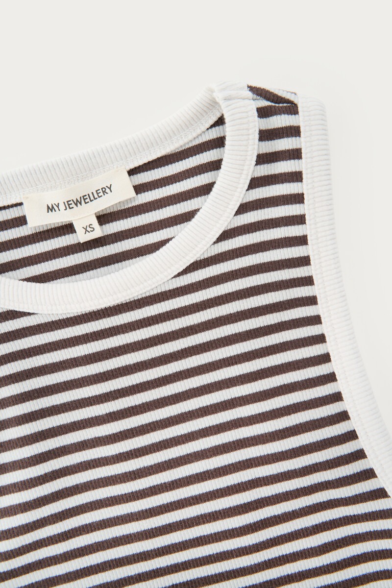 Brown tank top with stripes | My Jewellery