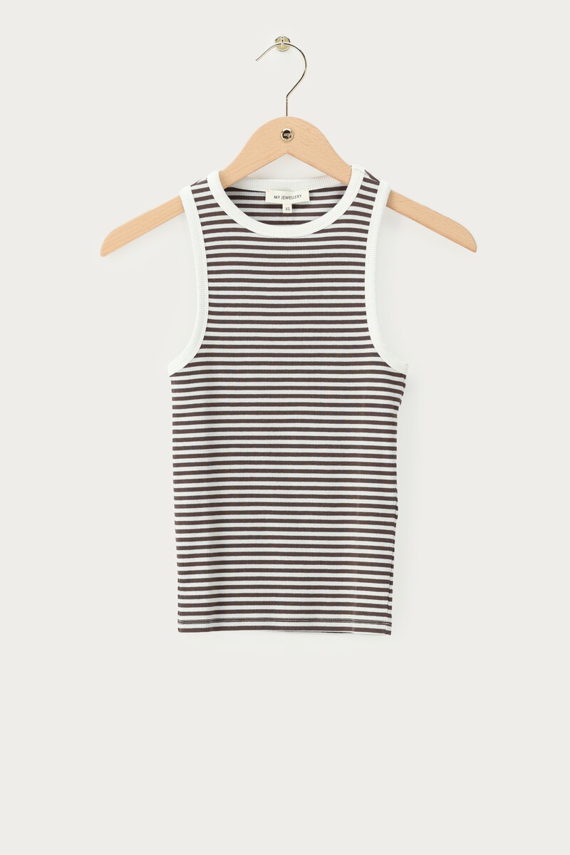 Brown tank top with stripes | My Jewellery