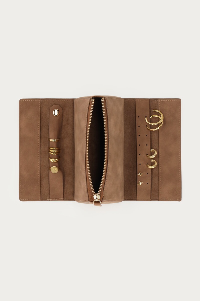 Brown toiletry bag and jewellery organiser | My Jewellery