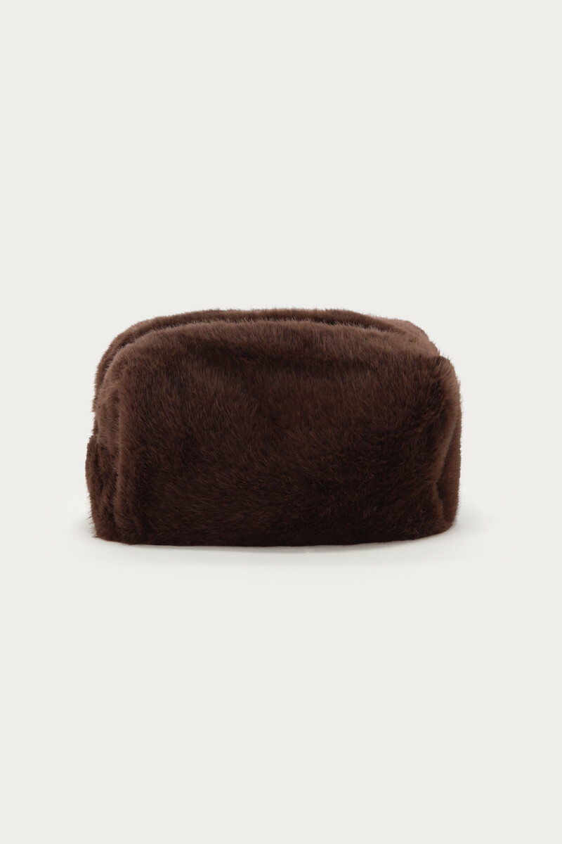 Brown Faux Fur Toiletry Bag | My Jewellery