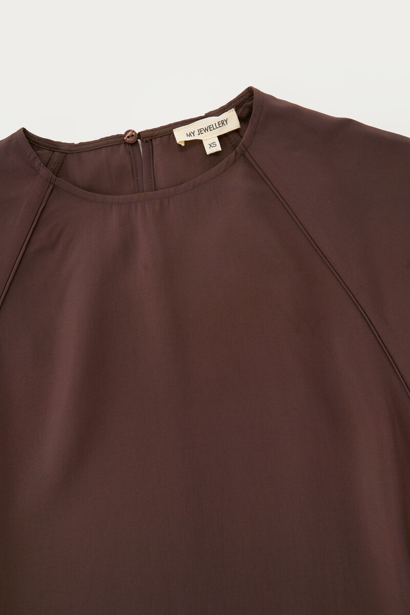 Brown Top with Balloon Sleeves | My Jewellery