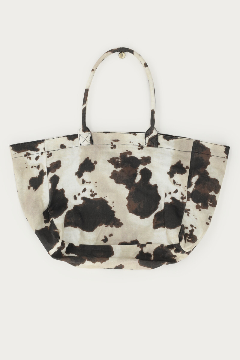 Brown tote bag with cow print | My Jewellery