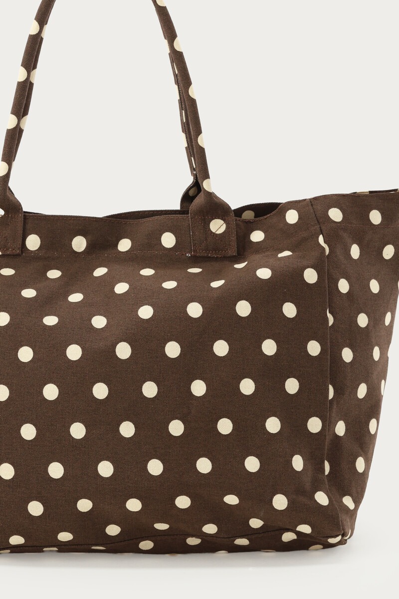 Brown tote bag with polka dot | My Jewellery