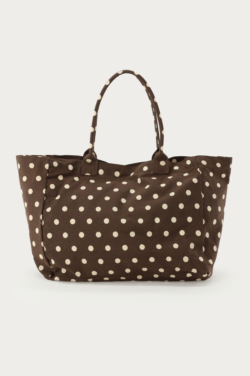 Brown tote bag with polka dot | My Jewellery