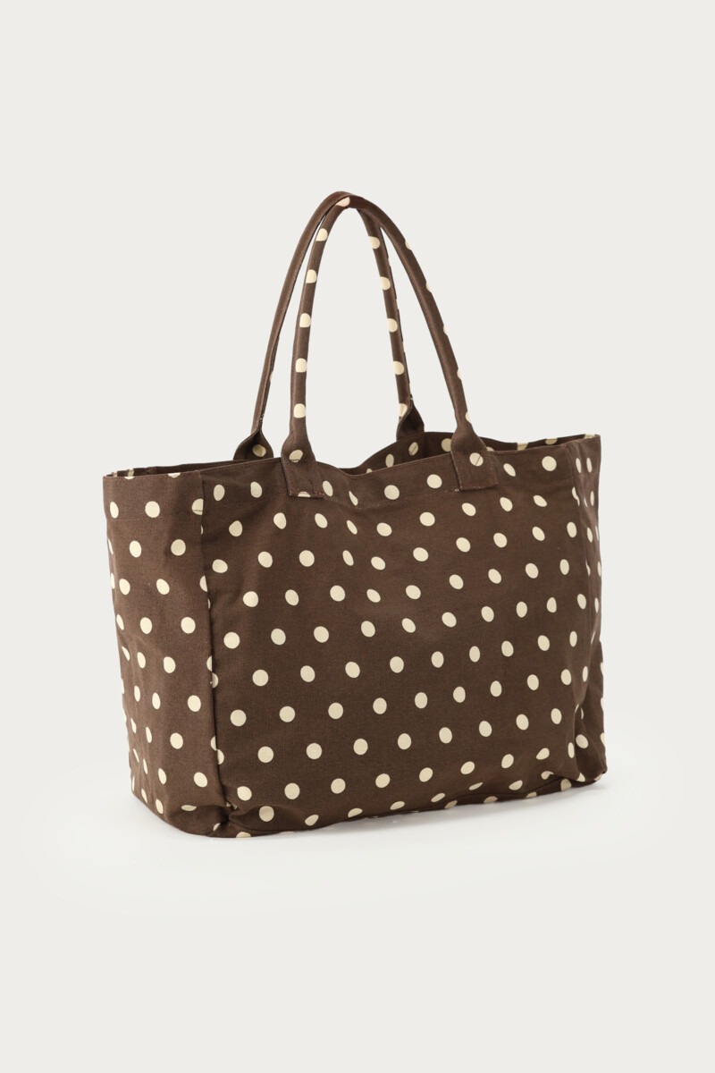 Brown tote bag with polka dot | My Jewellery