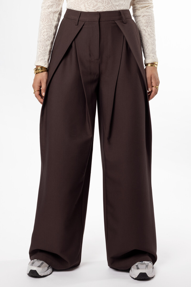 Brown trousers with pleats | My Jewellery