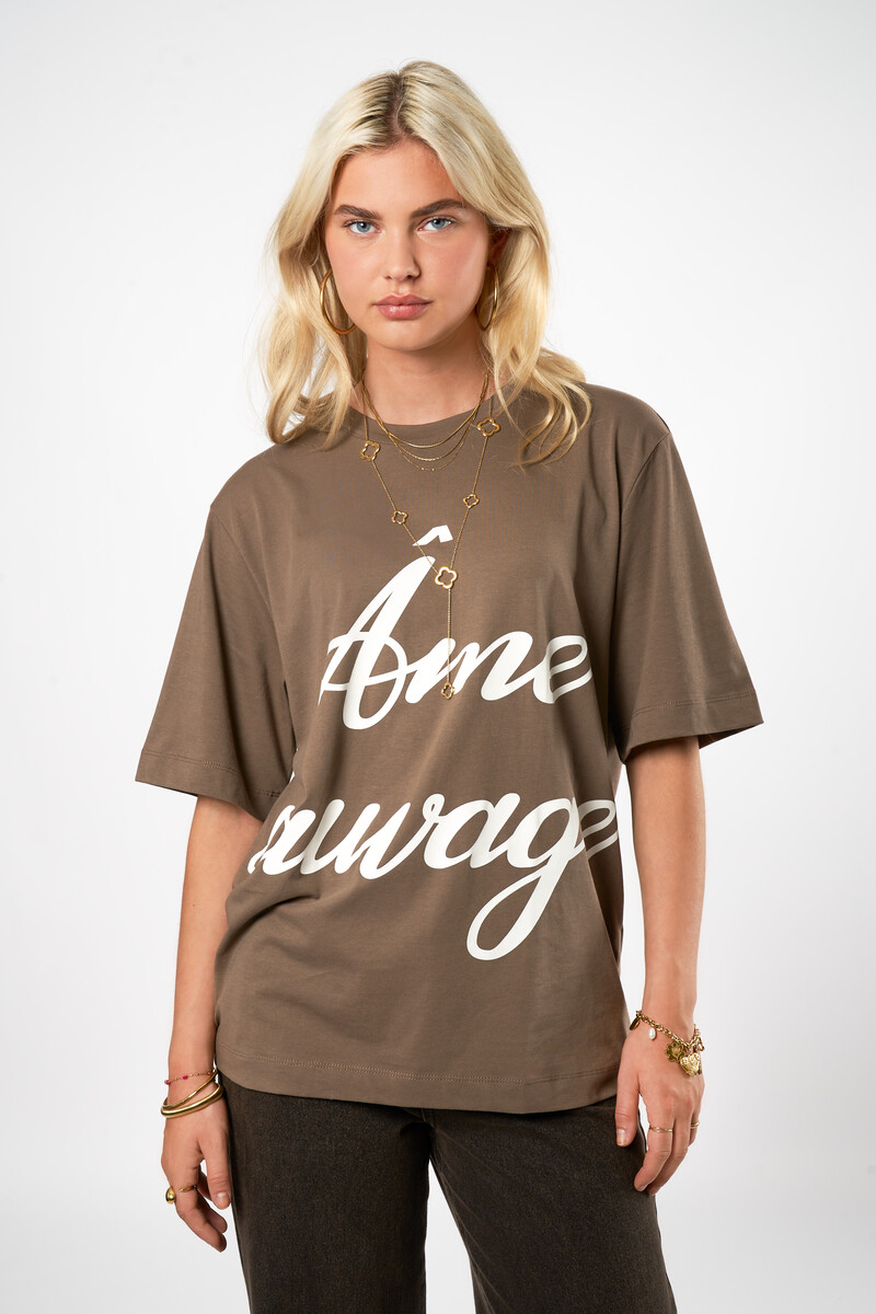 Brown T-shirt "Âme sauvage" | My Jewellery