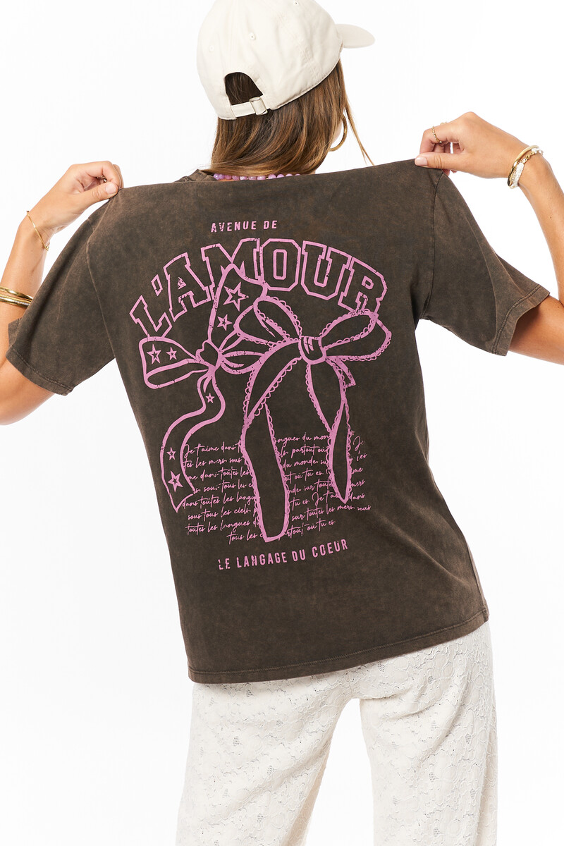Brown T-shirt "Avenue de L'amour" | My Jewellery