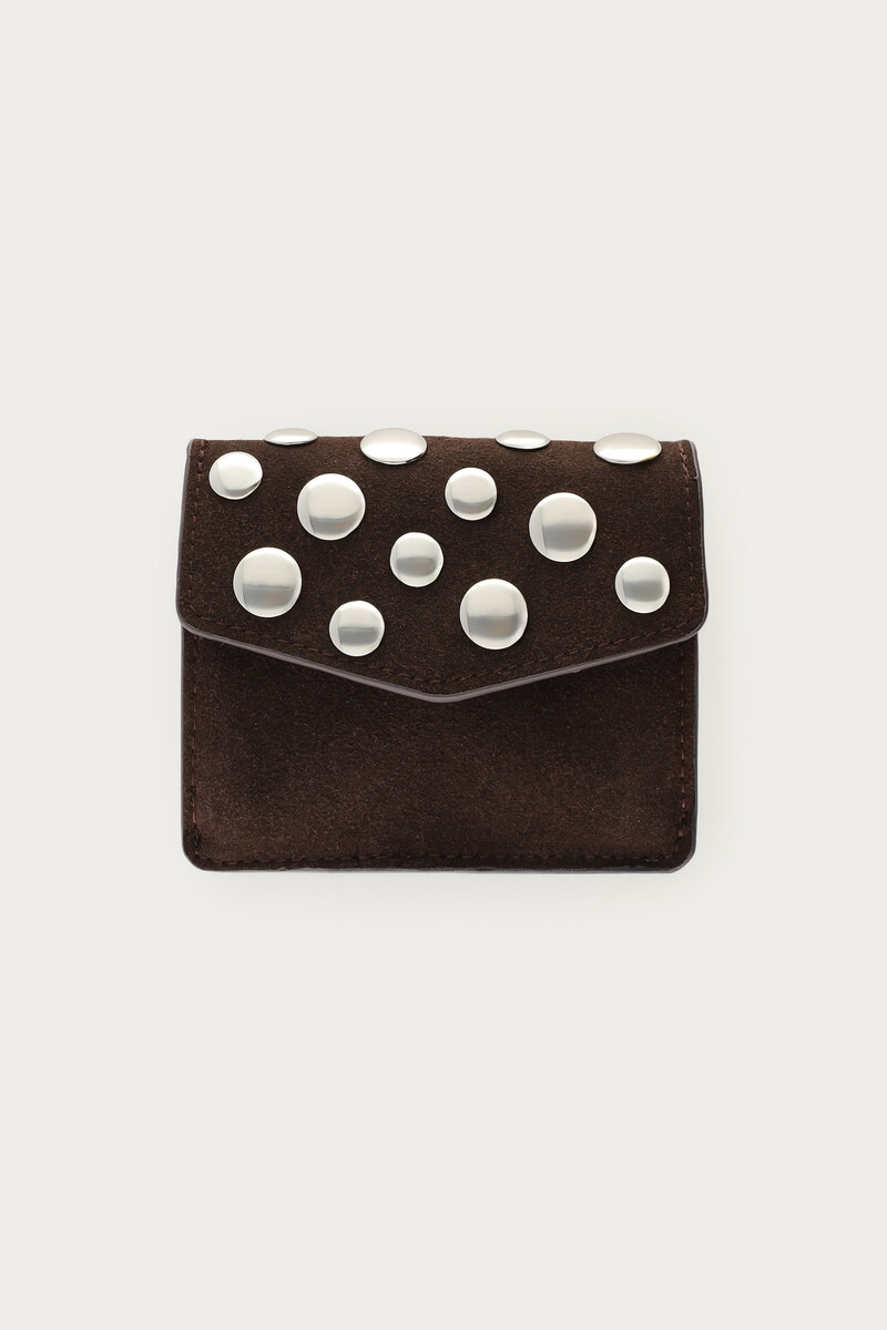 Brown wallet with studs | My Jewellery