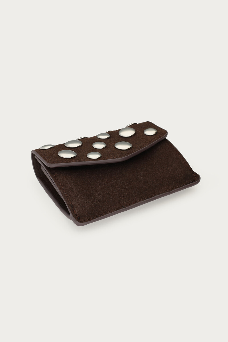 Brown wallet with studs | My Jewellery