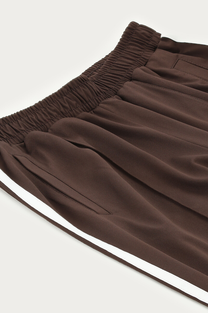 Brown wide jogger trousers with stripes | My Jewellery