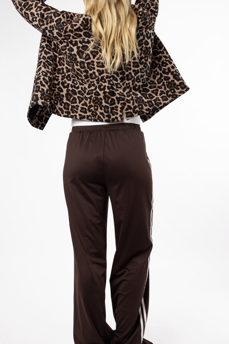 Brown wide jogger trousers with stripes | My Jewellery