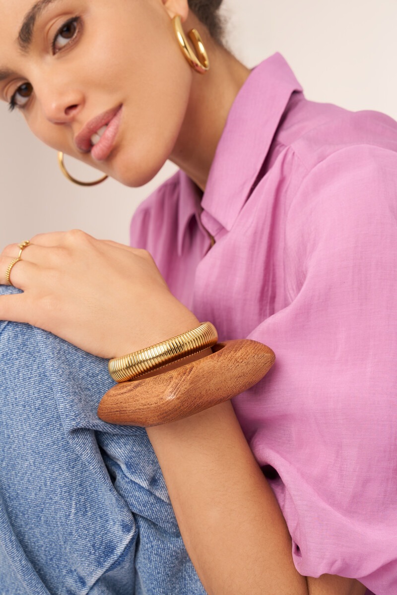 Brown wooden square bangle | My Jewellery