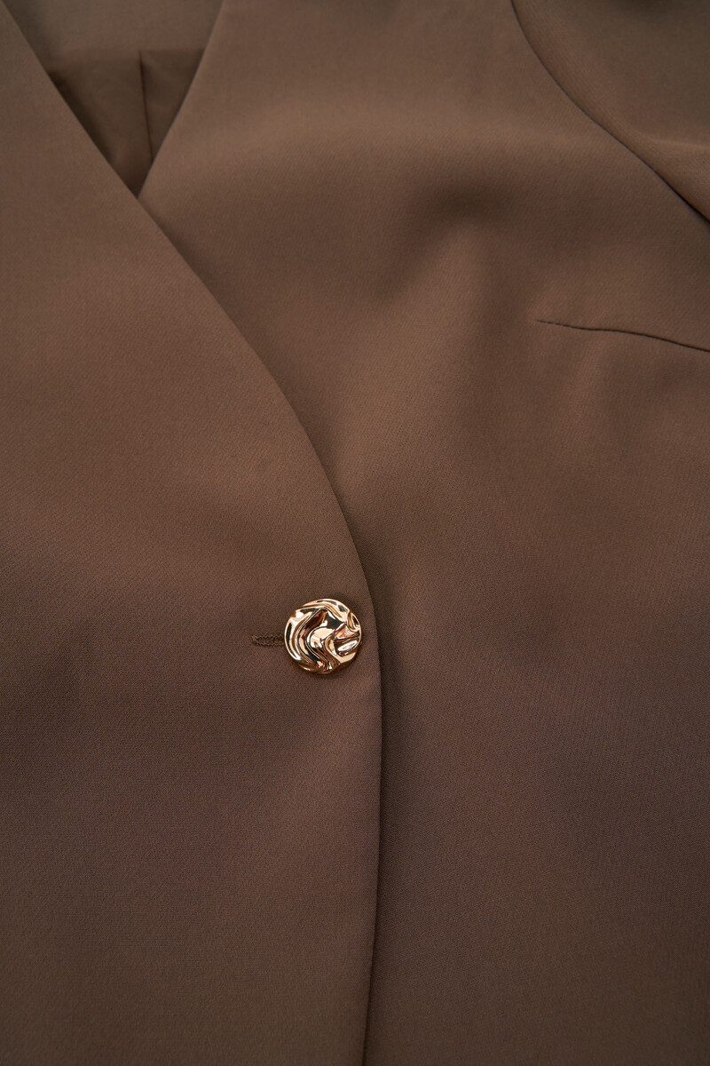 Brown top with overlap and long puff sleeves | My Jewellery