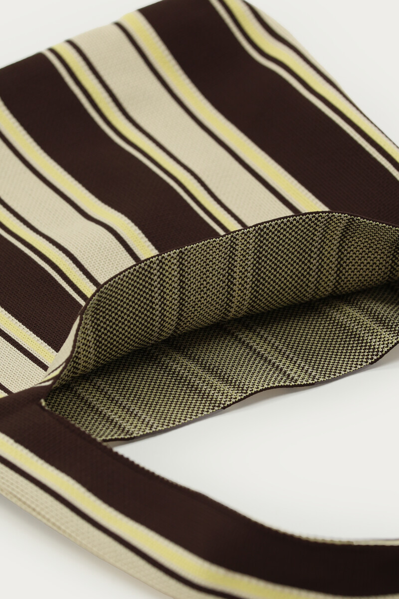 Brown & yellow stripes tote bag | My Jewellery