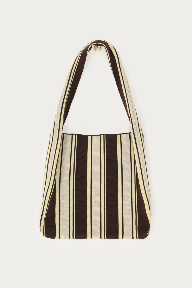 Brown & yellow stripes tote bag | My Jewellery
