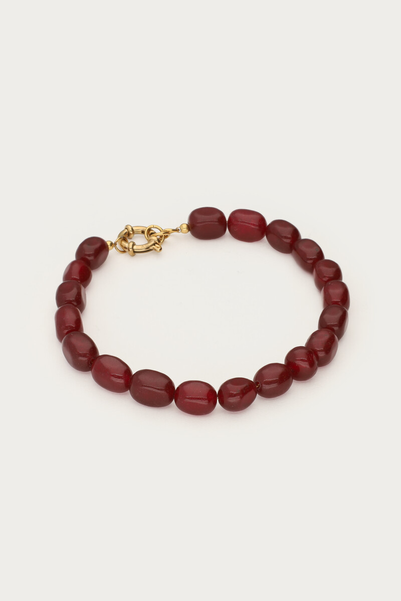 Burgundy bracelet with beads | My Jewellery